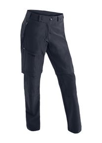 Funktionshose Maier Sports "Latit Zip W", Damen, Gr. 22, Kurzgr&ouml;&szlig;en, blau (dunkelblau), 88% Polyester (Recycelt), 12% Elasthan, Hosen Funktionshose, Damen Wanderhose, zipp-off Outdoor-Hose, 4 Taschen, Regular Fit