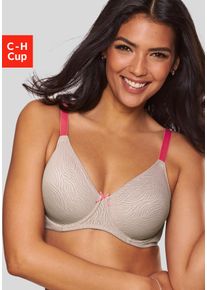 Minimizer-BH Nuance, Damen, Gr. 75, Cup C, beige (sand, cranberry), Trikot, Obermaterial: 50% Polyamid, 40% Baumwolle, 10% Elasthan, BHs Minimizer-BH, mit B&uuml;gel aus gemustertem Jacquard und weichem Trikot