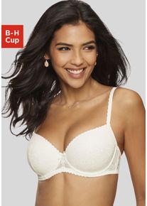 Schalen-BH Lascana "Luciana", Damen, Gr. 80, Cup H, beige (creme), Spitze, Obermaterial: 89% Polyamid, 11% Elasthan, BHs Schalen-BH, aus zarter Spitze, Dessous