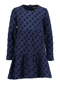 Sweatkleid Blue Seven, M&auml;dchen, Gr. 104, N-Gr, blau (night blau), Jersey, Obermaterial: 100% Baumwolle, gemustert, regular fit, Rundhals, Kleider Sweatkleid