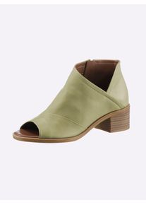 Sandalette, Damen, Gr. 41, gr&uuml;n (salbei), Glattleder, Leder, Schuhe Sandalette
