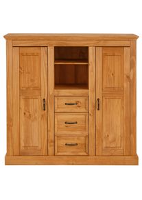 Highboard OTTO HOME "Selma", beige (natur gebeizt, gewachst), B:130cm H:130cm T:38cm, Sideboards, Highboard, Stauraumschrank, Breite 130 cm