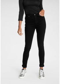 Skinny-fit-Jeans Only "ONLPAOLA &ndash; Extra-eng geschnittene Jeans mit figurformender Silhouette", Damen, Gr. XL (42), L&auml;nge 32, schwarz, Denim/Jeans, Obermaterial: 64% Baumwolle, 31% Polyester, 3% Viskose, 2% Elasthan, unifarben, skinny fit, Jeans Skinny-fit-Jeans, skinny fit, modisch, Denim, Baumwollmischung