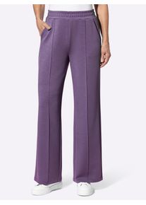 Jerseyhose Casual Looks, Damen, Gr. 40, Normalgr&ouml;&szlig;en, lila (feige), 50% Modal, 44% Polyester, 6% Elasthan, unifarben, Hosen Jerseyhose