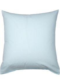 Kissenbezug Janine "PIANO 0125 31 80x80", blau (kristallblau), B:80cm L:80cm, Mako-Soft-Seersucker, Seersucker, Kissenbez&uuml;ge, Kissenbezug, mit Rei&szlig;verschluss
