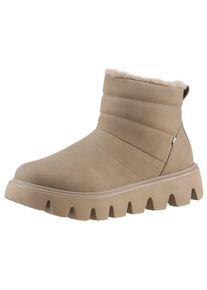 Winterboots RIEKER SPORT, Damen, Gr. 43, braun (camelfarben), Nubukleder, unifarben, Schuhe Winterboots, Schlupfboots, Stiefelette mit herausnehmbarer Soft-Einlage