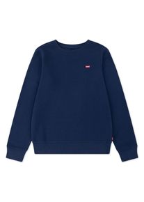 Sweatshirt LEVI'S KIDS "LVB MINI LOGO CREWNECK SWEAT", Jungen, Gr. 6 (116), blau (marineblaus), Sweatware, Obermaterial: 60% Baumwolle, 40% Polyester, unifarben, regular fit normal, Rundhals, Rippb&uuml;ndchen, Sweatshirts Sweatshirt, aus formstabilem Baumwollmix