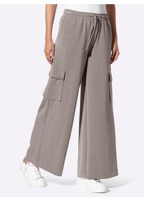 Jerseyhose Heine, Damen, Gr. 42, Normalgr&ouml;&szlig;en, beige (taupe), 50% Modal, 44% Polyester, 6% Elasthan, unifarben, Hosen Jerseyhose