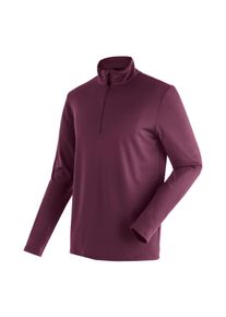 Fleecepullover Maier Sports "Felix", Herren, Gr. 60, purpurviolett, 100% Polyester, hoch geschlossener Ausschnitt, Sweatshirts Fleecepullover, Herren Fleece, funktioneller Midlayer, Half-Zip, Regular Fit