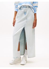 Jeansrock Tommy Jeans "CLAIRE MAXI SKIRT CI6011", Damen, Gr. 31, blau (denim ultra light), Denim/Jeans, Obermaterial: 62% Baumwolle, 38% Lyocell, unifarben, kn&ouml;chellang, R&ouml;cke Jeansrock