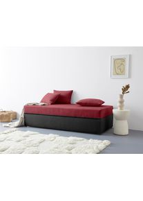 Polsterliege Maintal "Diana", rot (rot, schwarz), B:93cm L:203cm, Komplettbetten, Polsterliege