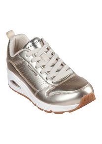 Sneaker Skechers "Uno - Metallixs", Damen, Gr. 41, gold (champagner metallixs), Leder, metallic, Schuhe Sneaker, Keilsneaker, Plateausneaker, Schn&uuml;rschuh mit Skech-Air, Topseller