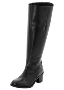 Weitschaftstiefel sheego, Damen, Gr. 41, XL-Schaft, schwarz, Glattleder, Leder, Schuhe Weitschaftstiefel