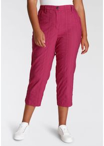 7/8-Hose KjBRAND "BEA 7/8", Damen, Gr. 52, N-Gr, pink, Web, Obermaterial: 47% Baumwolle, 45% Polyester, 6% Viskose, 2% Elasthan, figurumspielend 7/8-L&auml;nge, Hosen 7/8-Hose, b&uuml;gelfrei