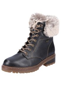 Winterboots Remonte "ELLE-Collection", Damen, Gr. 37, schwarz (schwarz, kombiniert), Leder, Textil, Schuhe Winterboots, mit Kontrastnaht