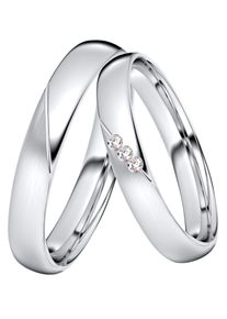 Trauring DOOSTI "Schmuck Geschenk Silber 925 Trauring Ehering Partnerring LIEBE" Gr. 60, silber (silberfarben), Fingerringe, Damen, 60,mit Zirkonia, Silber 925 (Sterlingsilber), 3,5mm, Trauring, wahlweise mit oder ohne Zirkonia