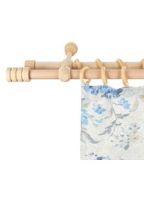 Gardinenstange SN DECO GROUP "Pisa", braun (naturfarben), L:220cm, Holzwerkstoff, Gardinenstangen, Gardinenstange, 28 mm, Holz, verschiedene L&auml;ngen und Farben, Komplettset