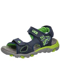 Sandale Lico "Sandale Kiano V", Jungen, Gr. 36, blau, Leder, Schuhe Sandale