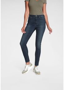 Skinny-fit-Jeans Only "ONLPAOLA &ndash; Extra-eng geschnittene Jeans mit figurformender Silhouette", Damen, Gr. XXL (44), L&auml;nge 32, blau (schwarz medium blau), Denim/Jeans, Obermaterial: 64% Baumwolle, 31% Polyester, 3% Viskose, 2% Elasthan, unifarben, skinny fit, Jeans Skinny-fit-Jeans, skinny fit, modisch, Denim, Baumwollmischung