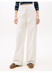 Cordhose Tommy Jeans "TJW CLAIRE HR WIDE CORD", Damen, Gr. 26, L&auml;nge 32, ancient wei&szlig;, Cord, Obermaterial: 100% Baumwolle, unifarben, l&auml;ssig geschnitten, Hosen Cordhose