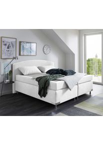 Boxspringbett "Amsterdam in den Breiten 160x200, 180x200cm & 200x200cm", wei&szlig;, B:175cm L:210cm, Westfalia Schlafkomfort, Komplettbetten, Boxspringbett