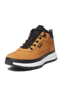 Schn&uuml;rboots Timberland "FIELD TREKKERLOW WARM LINED SNEAKER", Herren, Gr. 45, braun (wheat nubuck), Leder, Schuhe Schn&uuml;rboots, Wintersneaker, Sneaker, Winterschuhe, gef&uuml;ttert