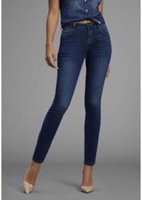 Skinny-fit-Jeans Arizona "Ultra-Stretch", Damen, Gr. 22, K + L Gr, blau (dunkelblau us), Denim/Jeans, Obermaterial: 74% Baumwolle, 24% Polyester, 2% Elasthan, Basic, extraeng lang, Jeans Skinny-fit-Jeans, extra-enger Beinverlauf, normale Leibh&ouml;he, mit Eingrifftaschen, Topseller