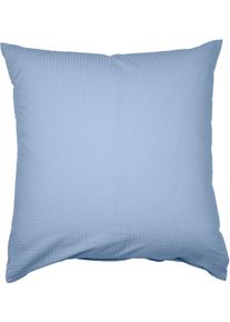 Kissenbezug Janine "PIANO 0125 31 80x80", blau (perlblau), B:80cm L:80cm, Mako-Soft-Seersucker, Obermaterial: 100% Baumwolle, Kissenbez&uuml;ge, Kissenbezug, mit Rei&szlig;verschluss