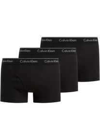 Trunk "TRUNK 3PK", Herren, Gr. XL (54), schwarz (schwarz, schwarz, schwarz), Jersey, Obermaterial: 100% Baumwolle, Calvin Klein Underwear, unifarben, k&ouml;rpernah, Unterhosen Trunk, mit Logo-Elastikbund