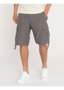 Jack & Jones Cargoshorts JACK & JONES "JPSTCOLE BARKLEY JJCARGO SHORTS SN", Herren, Gr. M, N-Gr, grau (castlerock), Web, Obermaterial: 100% Baumwolle, unifarben, Basic, regular fit ca. Mitte Knie, Hosen Cargoshorts, mit Cargo Taschen