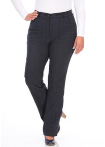 Stoffhose KjBRAND "Bea", Damen, Gr. 46, N-Gr, blau (marine gestreift), Web, Obermaterial: 47% Baumwolle, 45% Polyester, 6% Viskose, 2% Elasthan, normal lang, Hosen Stoffhose, Sommerhose optimale Passform in Quer-Stretch