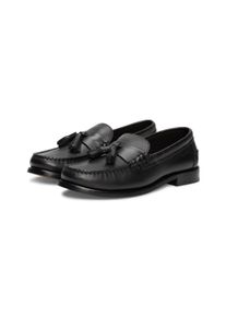 Slipper Tommy Hilfiger "HILFIGER TASSEL LTH LOAFER", Herren, Gr. 41, schwarz, Leder, unifarben, Schuhe Slipper, Blockabsatz, Mokassin, Businessschuh mit modischer Quasten