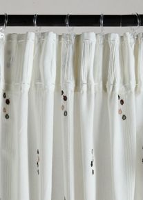 Gardinl&auml;ngd i v&auml;vt material av ekologisk bomull med prickar (1-pack) - beige - storlek 145x110 cm - bonprix
