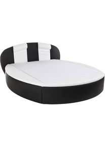 Rundbett, schwarz (schwarz, wei&szlig;), B:180cm L:230cm, Bezug Bett: Kunstleder;Bonnell-Federkernmatratze: 51% Polypropylen, 39% Polyester, 10% Baumwolle;Kaltschaummatratze: 100% Polyester, Bezug abnehm- und waschbar bis 60C, Westfalia Schlafkomfort, Betten, Rundbett, mit Bettkasten