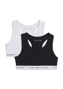 Teenie-BH "2 PK BRALETTE mit elastischem Bund im 2er-Pack", M&auml;dchen, Gr. 140/146, N-Gr, schwarz-wei&szlig; (wei&szlig;, schwarz), Jersey, Obermaterial: 95% Baumwolle, 5% Elasthan, Tommy Hilfiger Underwear, k&ouml;rpernah, BHs Teenie-BH, unifarben, casual, k&ouml;rpernah, Baumwollmix