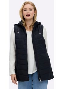 Steppweste sheego, Damen, Gr. 50, tiefblau, 100% Polyester, Wattierung:100% Polyester, unifarben, Westen Steppweste