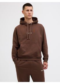 Jack & Jones Kapuzensweatshirt JACK & JONES "JORNORREBRO EMB SWEAT HOOD NOOS", Herren, Gr. XL, deep mahogany, angeraute Sweatware, Obermaterial: 89% Baumwolle, 11% Polyester, unifarben, relaxed fit normal, Rundhals, Rippb&uuml;ndchen, Sweatshirts Kapuzensweatshirt, mit Logo Print