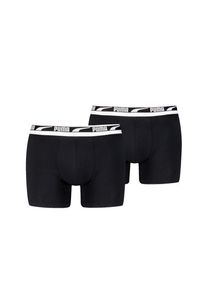 Boxershorts Puma "Puma MEN EVERYDAY MULTI LOGO BOXERS 2P", Herren, Gr. XL, schwarz, Single Jersey, Obermaterial: 95% Baumwolle, 5% Elasthan, k&ouml;rpernah, Unterhosen Boxershorts, Komfortabler Logobund