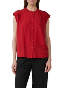 Kurzarmbluse s.Oliver, Damen, Gr. 34, chilli pepper, Obermaterial: 84% Viskose, 16% Polyamid, unifarben, relaxed fit taillenbedeckt, Rundhals, Blusen Kurzarmbluse, mit Raffung