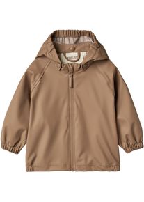 Regenjacke Wheat "Chardy", Baby, Gr. 86, braun (hazel), Web, Obermaterial: 100% Polyester, unifarben, regular fit Po-bedeckend, Raglan&auml;rmel elastischer Bund, Jacken Regenjacke, mit abnehmbarer Kapuze und teilweise verschwei&szlig;ten N&auml;hten
