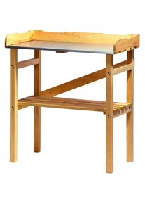 Dobar, Pflanztisch BxTxH: 86x40x80 cm, beige/hellbraun/natur, B/H/T: 86 cm x 80 cm x 40 cm, beige/hellbraun/natur