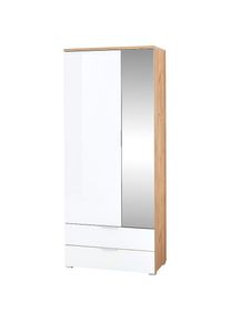 Germania, Garderobenschrank &raquo;GW-Telde&laquo;, Navarra-Eiche-Nachbildung/wei&szlig;-braun, Navarra-Eiche-Nachbildung/wei&szlig;-braun, Ma&szlig;e (B/T/H): 84/40/196 cm