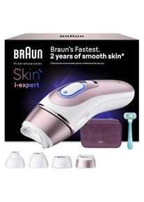 Braun, IPL-Haarentferner &raquo;Skin i-expert Pro IPL PL7431&laquo; 400.000 Lichtimpulse mit kostenloser App, 4 smarte Aufs&auml;tze, Tasche, wei&szlig;/Braun, Sanft zur 