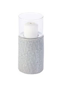 Home Affaire, Windlicht, grau, Glas, Keramik, B/H/T: 24 cm, grau