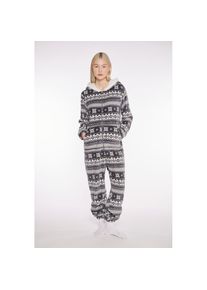 Haily's HaILY&rsquo;S, Damen, Fleeceoverall &raquo;LG P RP Me44lly&laquo; perfekt f&uuml;r die Winter und Weihnachtszeit, 6562 grey xmas, XXL (44) - N-Gr, Jumpsuit von HaILY&rsquo;S in 
