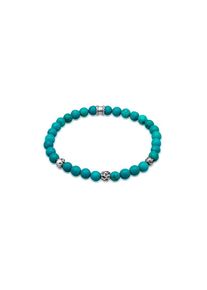 Kuzzoi, Herren, Armkette &raquo;Armband Herren Howlith T&uuml;rkis Stein Bead 925er Silber&laquo;, T&uuml;rkis, 190, Steinarmband aus Howlith Perlen f&uuml;r M&auml;nner
