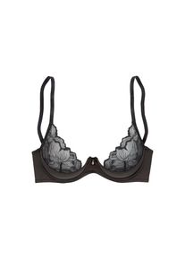 Lascana, B&uuml;stenhebe aus edlem Satin-Material mit dezent transparenter Spitze, sexy Dessous, schwarz, 80 - Cup B