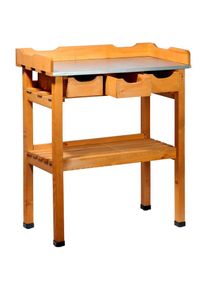 Dobar, Pflanztisch BxTxH: 80x40x90 cm, braun/hellbraun/natur, B/H/T: 80 cm x 90 cm x 40 cm, braun/hellbraun/natur