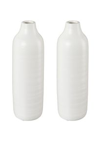 Creativ deco, Dekovase besondere Oberfl&auml;chenstruktur, wei&szlig;, Keramik, B/H/T: 30 cm &Oslash; 10 cm, wei&szlig;