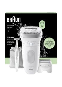Braun, Epilierer &raquo;Silk-&eacute;pil 7 SE7-241&laquo; Wet & Dry, inklusive Rasieraufsatz, Trimmeraufsatz und Bikini-Trimmer, wei&szlig;/silber, Effizient: Unsere Epilierer